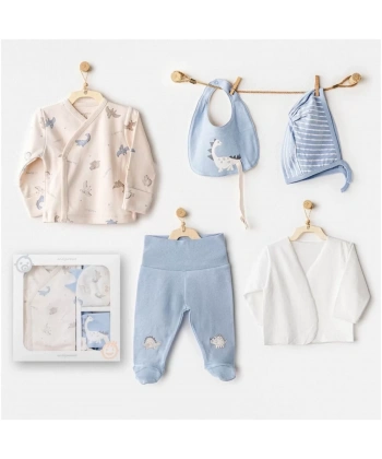 Andywawa Ac25910 Newborn Set Dino 5li Hastane Çıkışı Beige