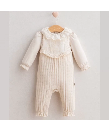 Baby Soft Flower Salopet  Ekru