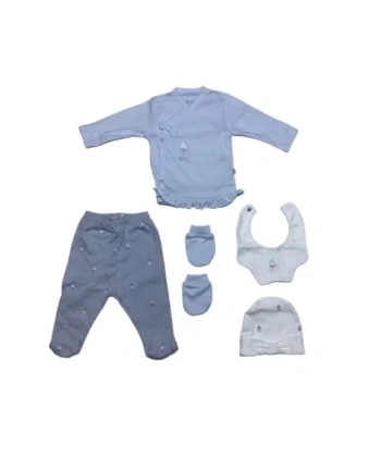 Bibaby Biorganic Love Floral 5li Hastane Çıkış Seti 62360 Ekru Lila