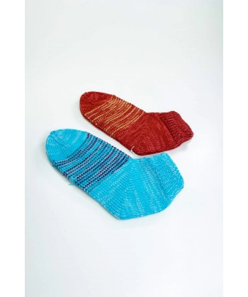 biçomi 2 Çift El Örgüsü Kışlık Şık Kadın Yün Patik Set 14