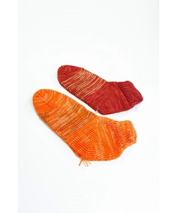 biçomi 2 Çift El Örgüsü Kışlık Şık Kadın Yün Patik Set 15