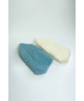 biçomi 2 Çift El Örgüsü Kışlık Şık Kadın Yün Patik Set 4