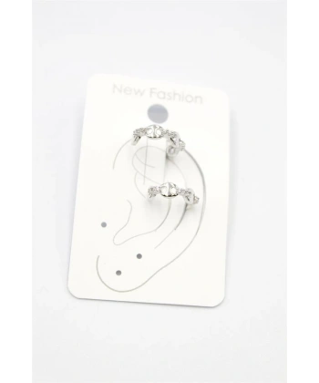 biçomi 2li Taşlı Kıkırdak Küpe - Gümüş