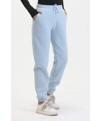 BİÇOMİ 3 iplik şardonlu paça lastikli eşofman bebe mavi is001