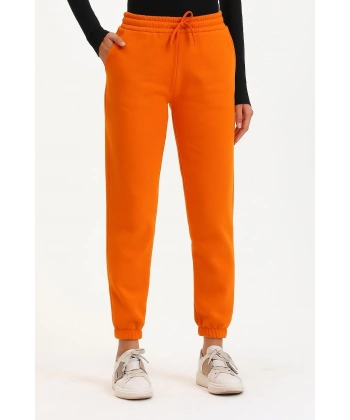 BİÇOMİ 3 iplik şardonlu paça lastikli eşofman turuncu is001