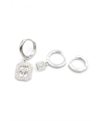 biçomi 3lü Kutup Yıldızı Küpe - Gümüş