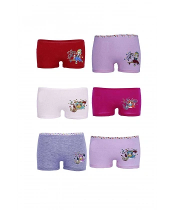 biçomi 6 adet Düz Baskılı Kız Çocuk Boxer 402