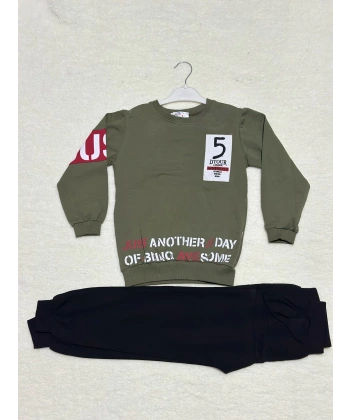 BİÇOMİ 8-9 yaş 5 dtour baskoı alt üst takım haki erkek çocuk takım