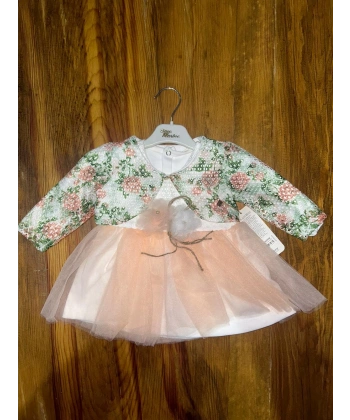 BİÇOMİ 9-18 aylık prenses elbise pudra