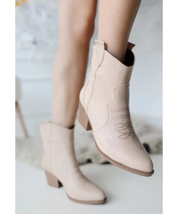 BİÇOMİ Akver Nude Cilt Topuklu Bot