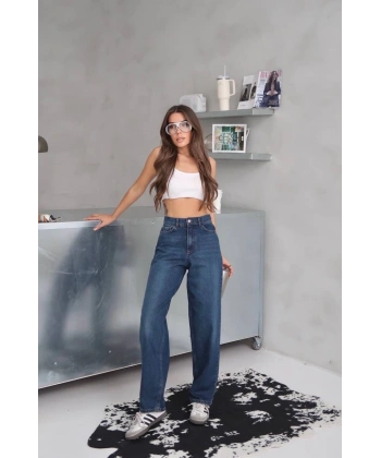 BİÇOMİ Arkadan tokalı jeans pantolon