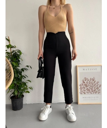 BİÇOMİ Atlas fletolu pantolon siyah