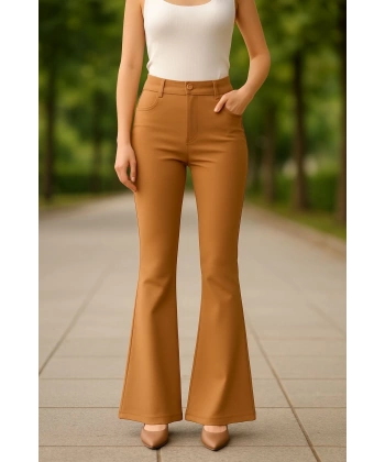 BİÇOMİ Atlas palazzo pantolon kamel