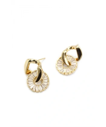 biçomi Baget Taşlı Küpe - Altın