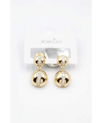 biçomi Baget Taşlı Küpe - Altın