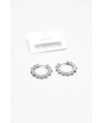 biçomi Baget Taşlı Küpe - Gümüş