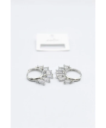 biçomi Baget Taşlı Shakira Küpe - Gümüş