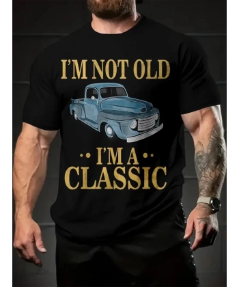 Biçomi Baskılı Oversize Bisiklet Yaka T-shirt - Siyah