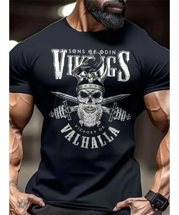 Biçomi Baskılı Oversize Bisiklet Yaka T-shirt - Siyah