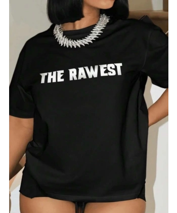 Biçomi Baskılı Oversize T-shirt - Siyah