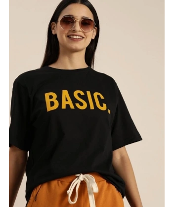 Biçomi Baskılı T-shirt - Siyah