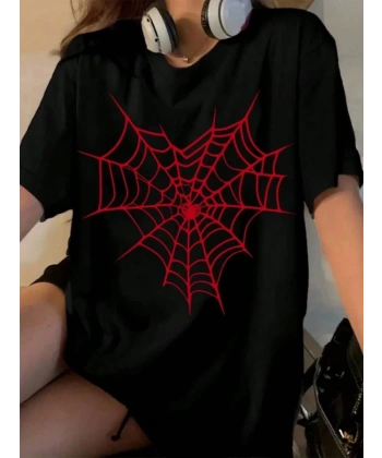 Biçomi Baskılı T-shirt - Siyah