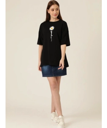 Biçomi Baskılı T-shirt - Siyah