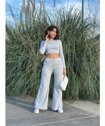 BİÇOMİ Bol paça altüst takım gri w1197