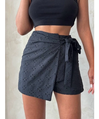 BİÇOMİ Brodeli şort etek s255075