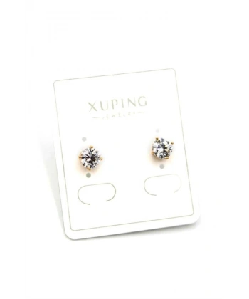 biçomi Büyük Boy Tek Taş Küpe - Altın