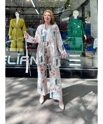 BİÇOMİ Ceketli baskılı takım