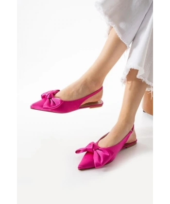 BİÇOMİ Cenya Fuşya Saten Babet Ayakkabı