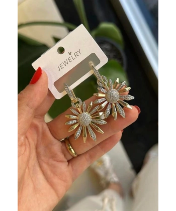 biçomi Çiçek Küpe - Altın