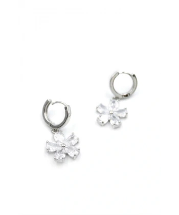 biçomi Çiçek Küpe - Beyaz