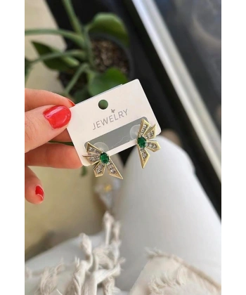 biçomi Çiçek Küpe - Yeşil