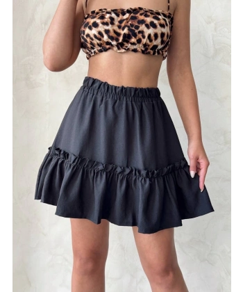 BİÇOMİ Çingene keten etek siyah s24808