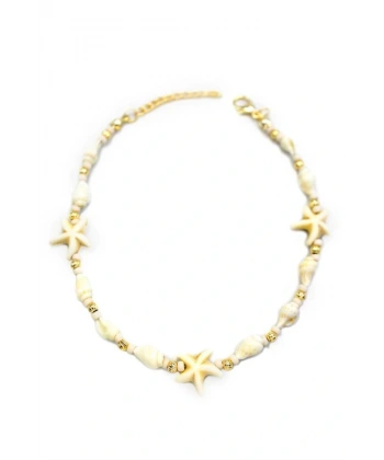 biçomi Deniz Kabuğu Halhal - Beyaz