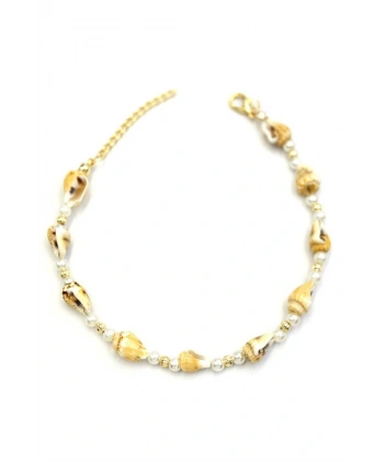 biçomi Deniz Kabuğu Halhal - Sarı