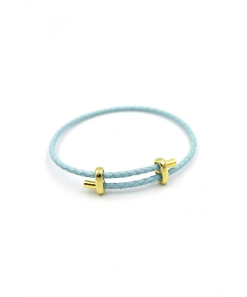 biçomi Deri Hasır Bileklik - Turkuaz