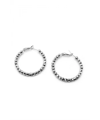 biçomi Dorika Halka Küpe- 3,5cm - Gümüş