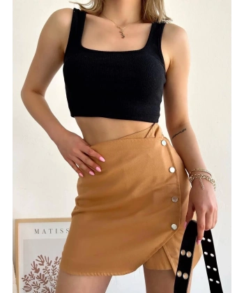 BİÇOMİ Dört çıtçıtlı Gabardin şort etek s249001