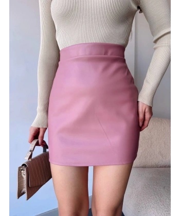 BİÇOMİ Düz deri etek pudra h24468