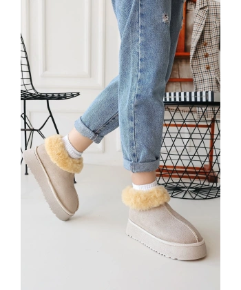 BİÇOMİ Edali Bej Süet Bot