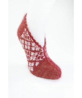 biçomi El Örgüsü Kışlık Şık Kadın Yün Patik D1