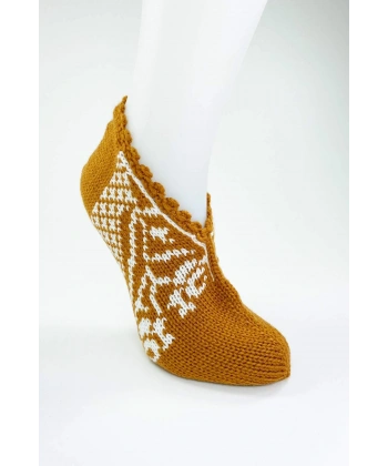 biçomi El Örgüsü Kışlık Şık Kadın Yün Patik D12