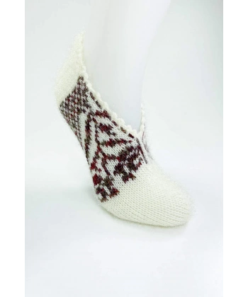 biçomi El Örgüsü Kışlık Şık Kadın Yün Patik D3