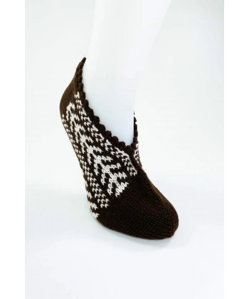 biçomi El Örgüsü Kışlık Şık Kadın Yün Patik D8