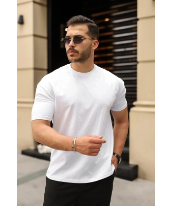 Biçomi Erkek Kolları Dar Kesim Rahat Kalıp Basic Tişört