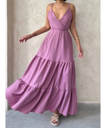 BİÇOMİ Fırfırlı katlı elbise s255049