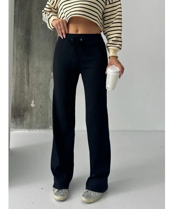 BİÇOMİ Fit comfort siyah salaş pantolon A6011